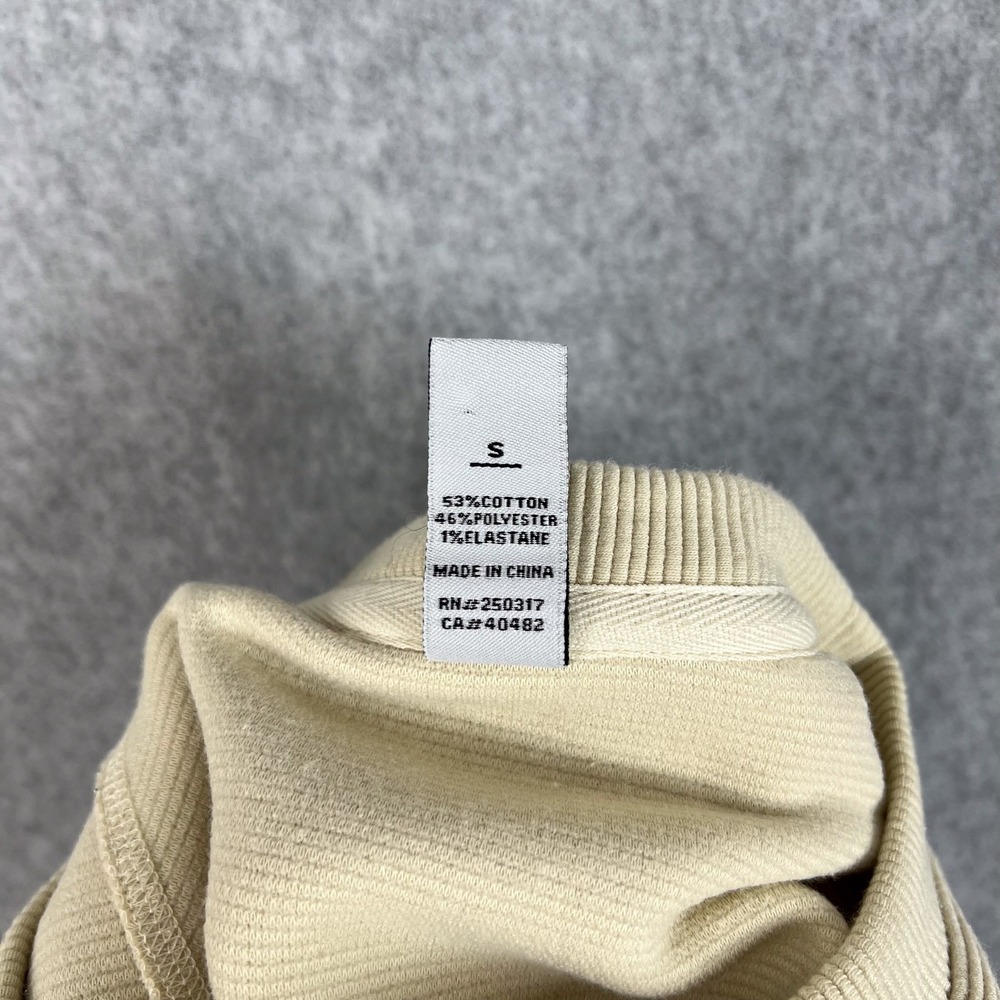 Varley Ivory Manning Ribbed Knit Side Zip Crewneck Sweatshirt Size Small - Picture 8 of 12
